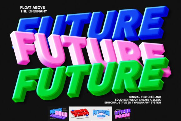 3D Futuristic Extrude Text Effect