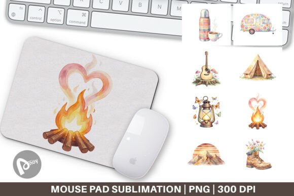 70s Retro Camping Mouse Pad PNG Design: A Nostalgic Touch for Modern Workspaces