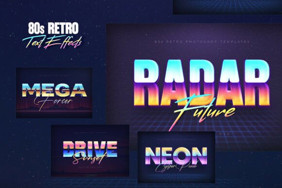 80s Retro Nostalgia Text Effects