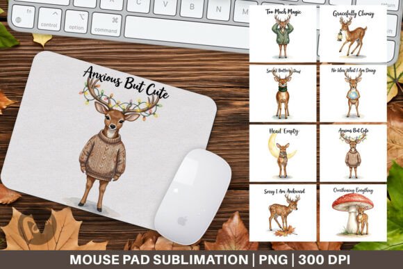 Anxious Fawn Forest Hygge Mouse Pad PNG: A Stylish and Functional Addition to Your Workspace