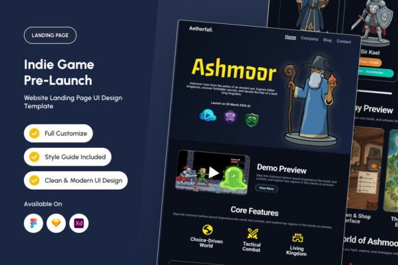 Ashmoor - Indie Game Pre-Launch Landing