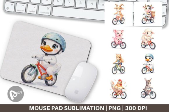 Big Eye Barnyard Biking Mouse Pad for a Stylish and Functional Workspace