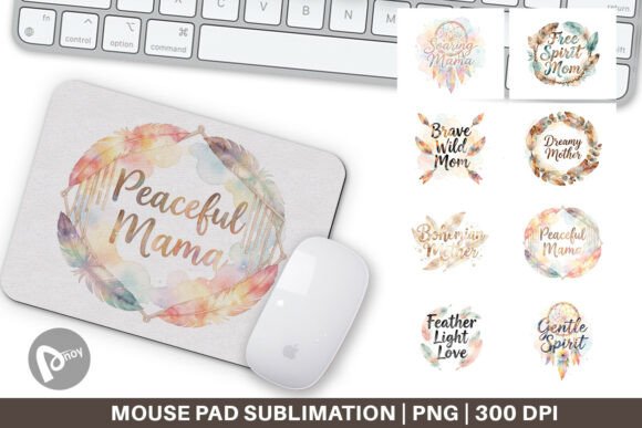 Boho Dreamcatcher Mama Mouse Pad PNG: A Creative and Functional Addition to Your Workspace