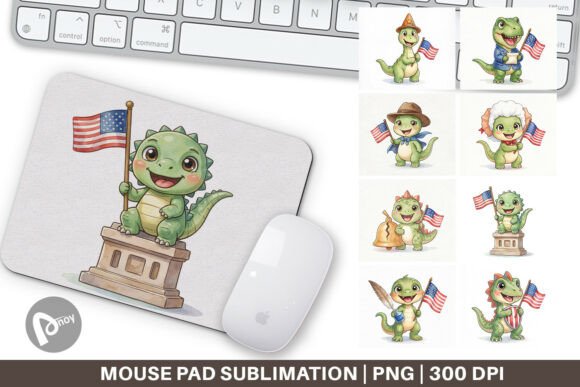 Chibi Founding Father Dino Mouse Pad PNG