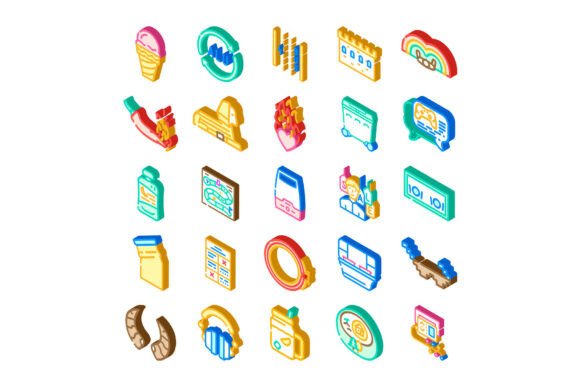 Collection of Isometric Icons Illustrati: A Versatile Resource for Visual Communication