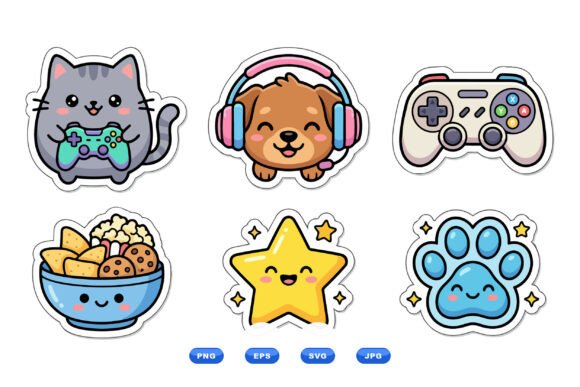 Cute Gamer Pets Vector Clipart for Creative and Practical Use