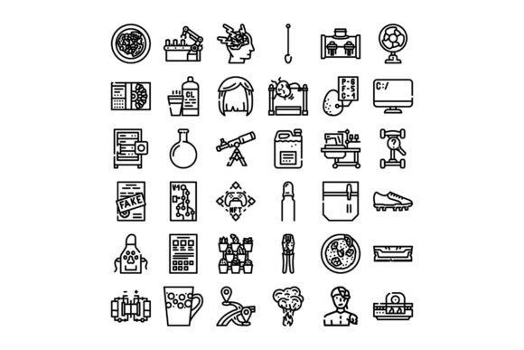 Digital Line Icons Representing a Variety of Concepts for Modern Design