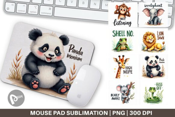 Enhance Your Workspace with a Sassy Animal Pun Watercolor Mouse Pad and Sublimation Mouse Pad