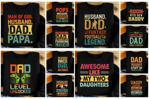Father’s Day T-Shirt Design PNG Bundle: A Creative Way to Celebrate Dad