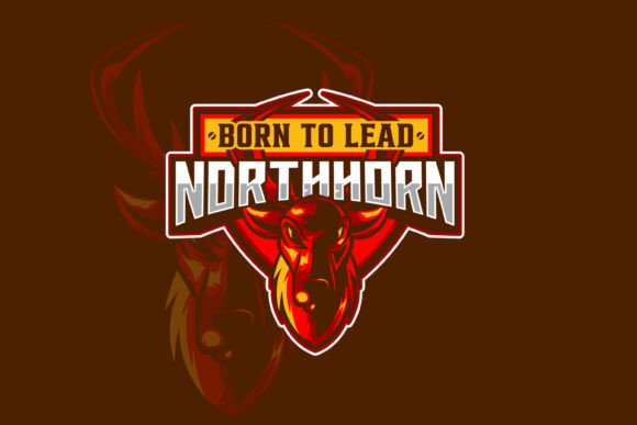 Fiery Bull Head Mascot Logo