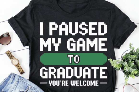 Funny Gamer Graduation PNG Design