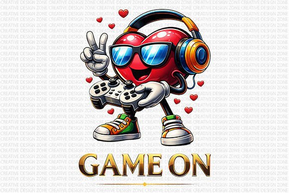 Game On Heart Gamer Valentine PNG: A Unique Fusion of Gaming and Romance