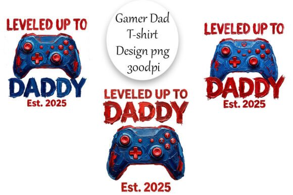 Gamer Dad Father’s Day Sublimation PNGs for Custom Apparel and Gifts
