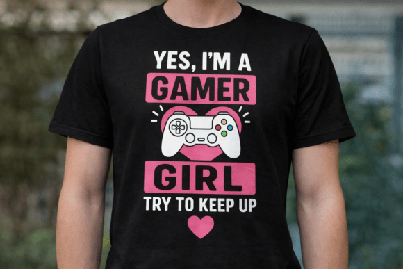 Gamer Girl T-Shirt Design – SVG T-shirt