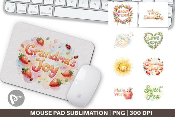 Grandma Little Sprout Mouse Pad PNG