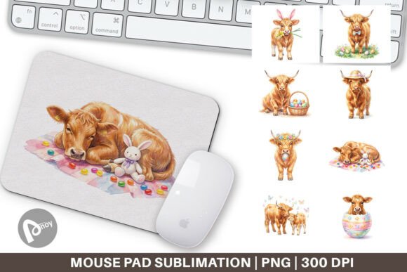 Highland Cow Easter Mouse Pad Design: A Unique Way to Elevate Your Workspace