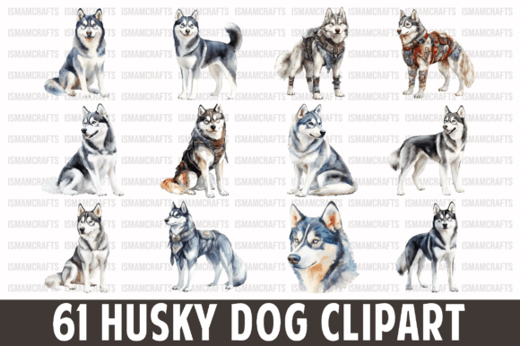 Husky Dog Watercolor Clipart Bundle PNG: A Creative Resource for Artists and Entrepreneurs