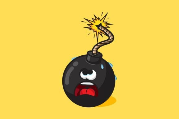 Illustration of Bomb Get Scared Cartoon