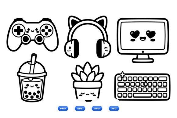 Kawaii Tech and Cute Icon SVGs