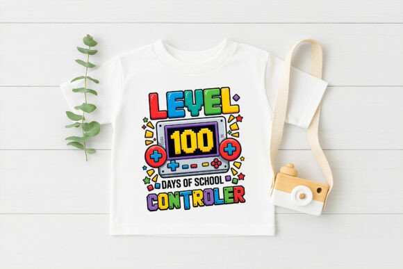 Level 100 Days of School Controller PNG: A Retro Gaming-Inspired Celebration of Learning