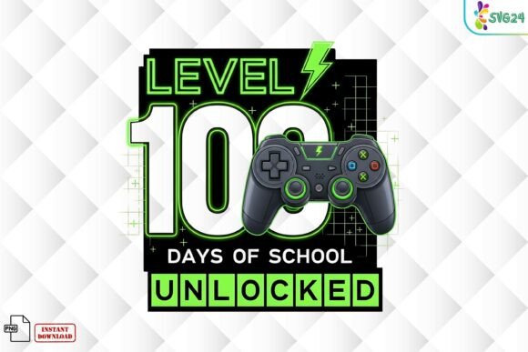 Level 100 Days of School Gamer PNG