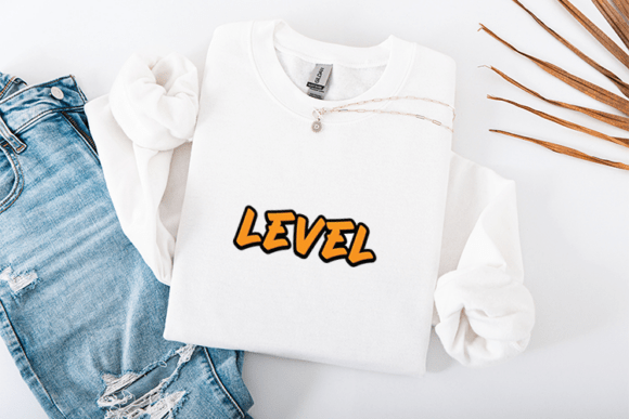 Level Graffiti SVG Orange Block Letter
