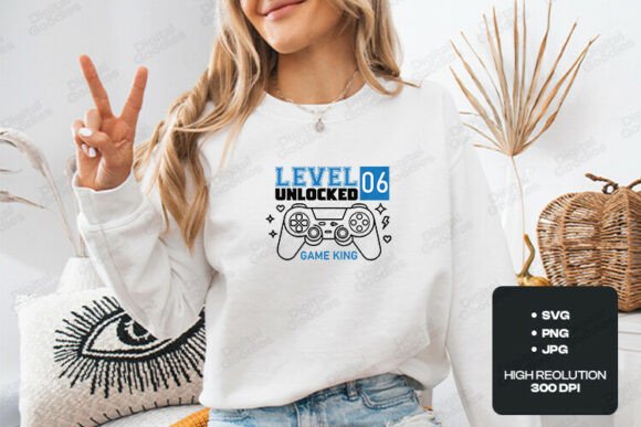 Level Six Unlocked Gamer Birthday Design