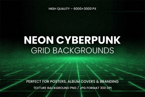 Neon Cyberpunk Grid Backgrounds