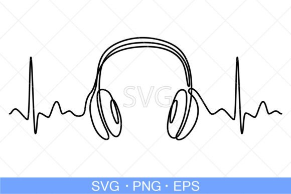One Continuous Line Drawing of a Headset