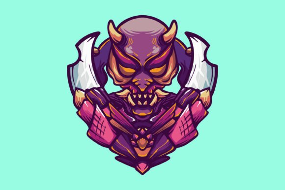 Oni Demon Samurai Esport Mascot Logo