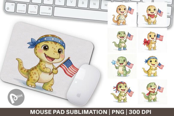 Patriotic Spotted Dino Mouse Pad: A Creative and Functional Addition to Your Workspace