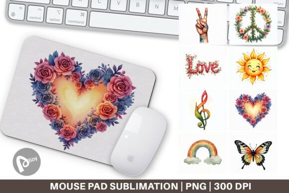 Peace Petals Retro Mouse Pad: A Stylish and Functional Addition to Your Workspace