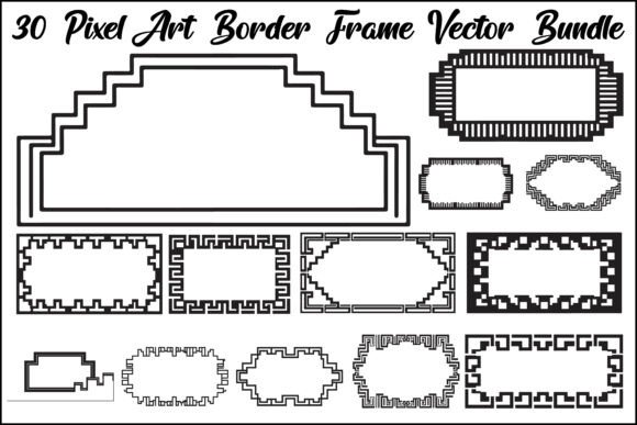 Pixel Art Border Frame SVG Bundle