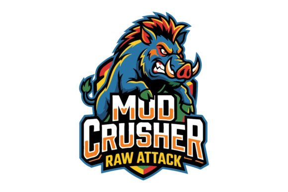 Raw Attack Charging Wild Boar MascotLogo