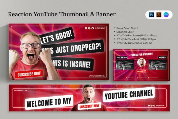 Reaction YouTube Template Canva Template