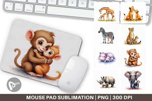 Safari Animal Watercolor Mouse Pad File