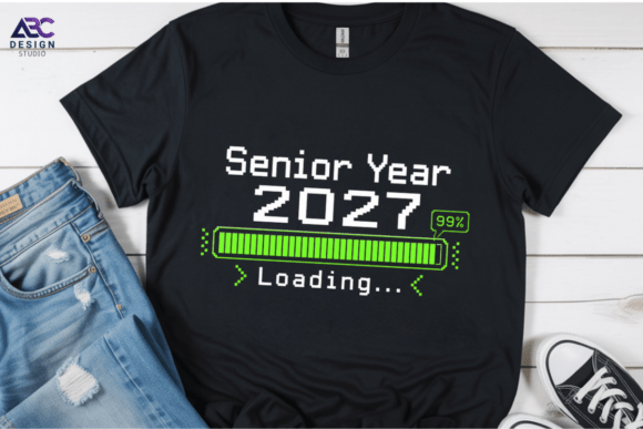 Senior Year 2027 Loading, Class 2027 PNG: A Retro Gaming Twist on a High School Milestone