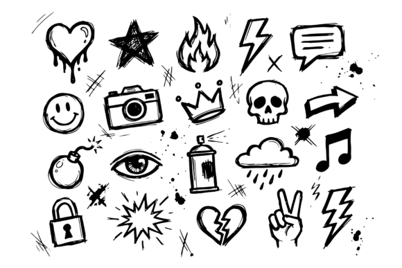 Sketch Style Urban Doodle Icons Vector