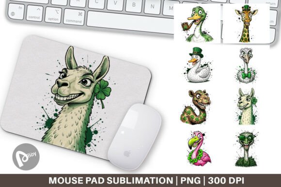 St Patricks Animal Caricature Mouse Pad: A Creative and Functional Desk Essential