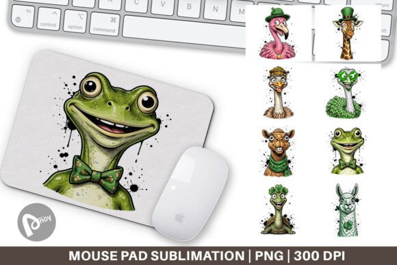 St Patricks Day Animal Mouse Pad Digital