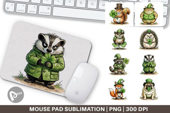 St Patricks Lucky Animal Mouse Pad PNG: A Creative and Practical Addition to Your Workspace