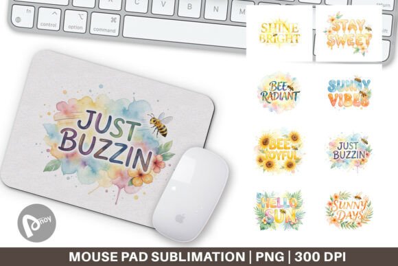 Tropical Sunshine Bee Quotes Mouse Pad: A Creative Addition to Your Workspace