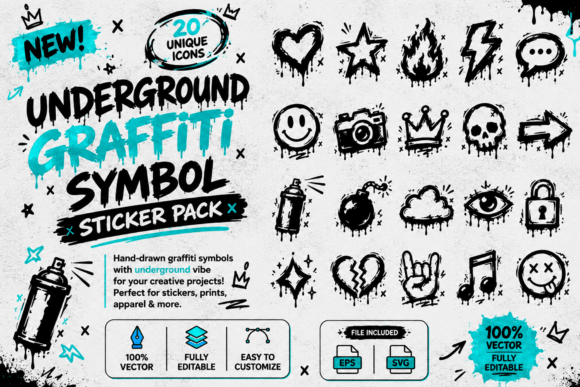 Underground Graffiti Symbol Sticker: A Canvas of Urban Expression