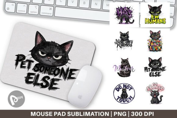 Unimpressed Black Cat Mouse Pad PNG: A Unique Blend of Design and Functionality