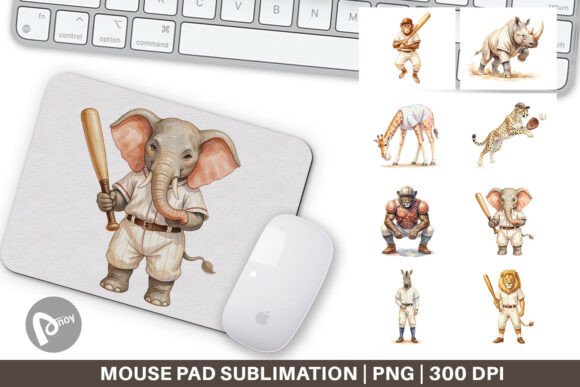 Vintage Animal Baseball Mouse Pad PNG: A Stylish and Functional Addition to Your Workspace