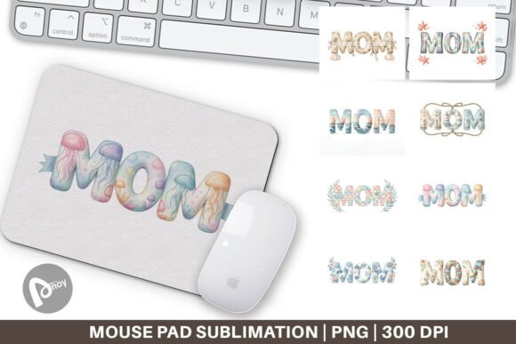 Watercolor Coastal MOM Mouse Pad PNG for a Stylish and Functional Workspace