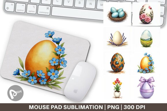 Watercolor Easter Eggs Mouse Pad: A Creative Addition to Your Workspace