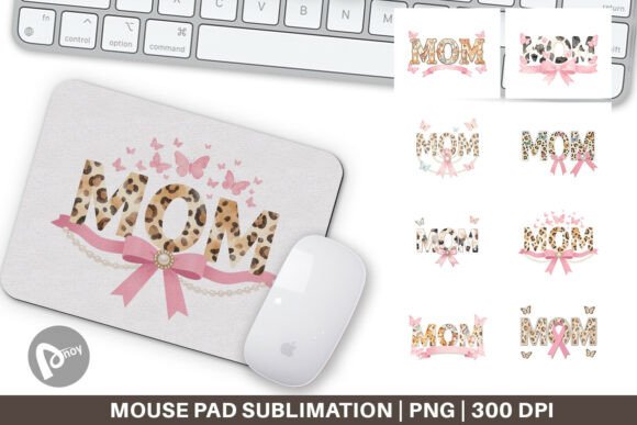 Watercolor MOM Floral Mouse Pad Design
