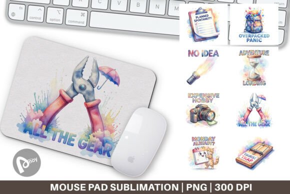 Watercolor Sarcastic Gear Mouse Pad PNG: A Creative and Functional Addition to Your Workspace
