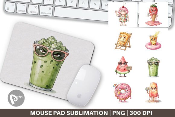 Watercolor Summer Treat Mouse Pad Design